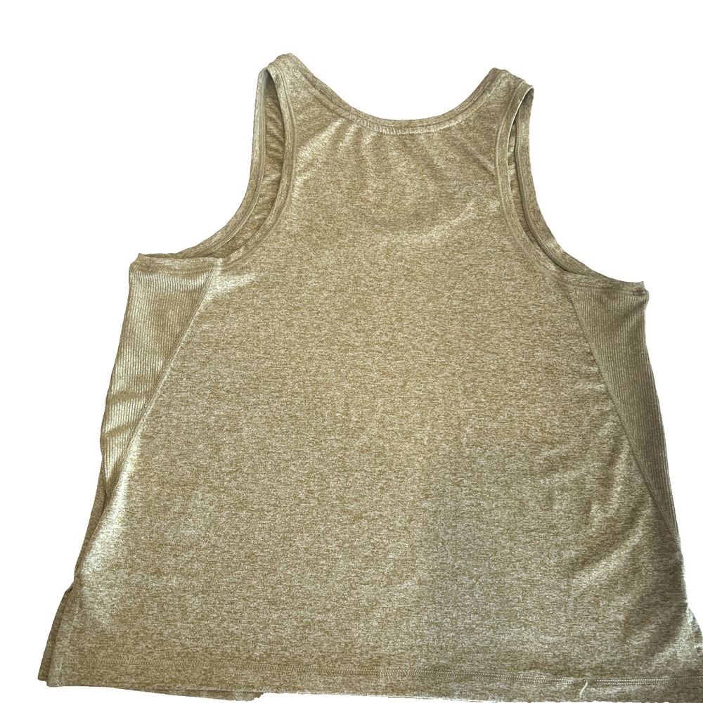 Athleta Women's Small Uptempo Tank Top Heathered Gold | Beige Stretch Athleisure - Picture 2 of 6